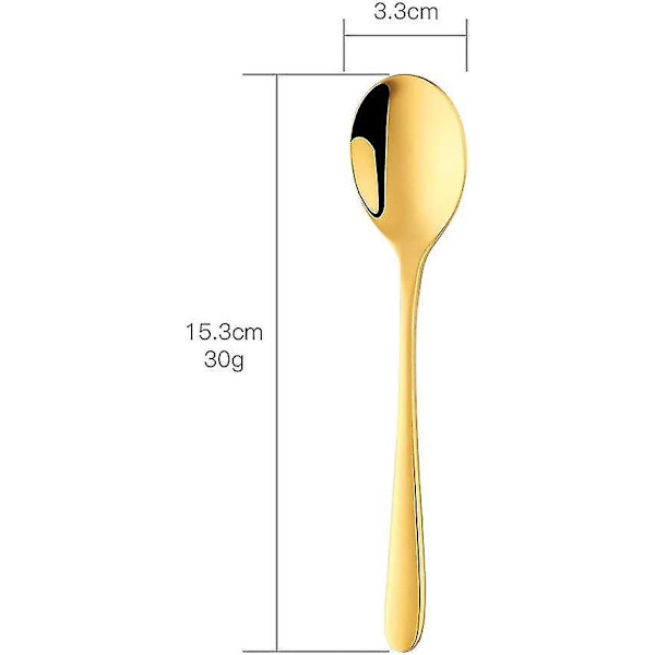 Espressoskeer, Rustfrit Stål Guld Teske Mini Kaffe Sukkerske