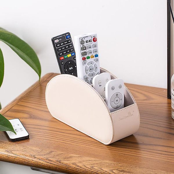 Desk Organizer With 5 Compartment Holder For Remote Control Controllers Desktop Gadgets 21.5*7*11.5cm (gray)