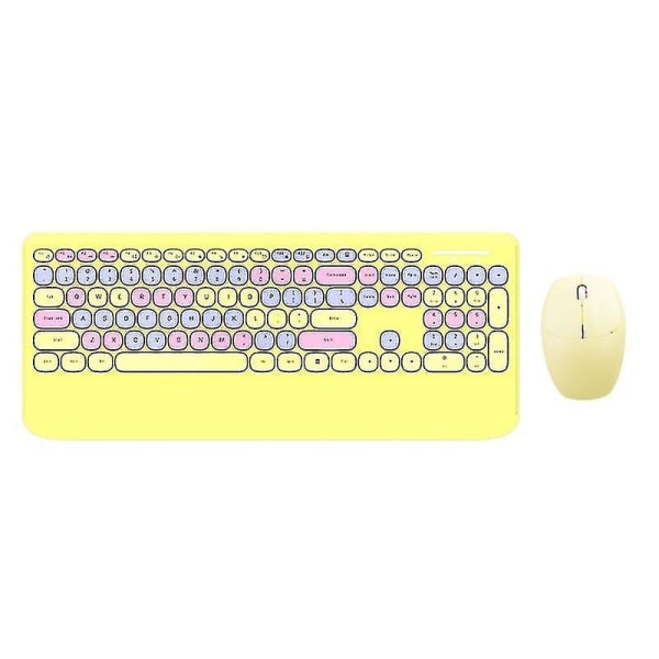 Notebook Keyboard Kit Round Keycap Plug Play Lightweight Portable Gamer Mouse Yellow