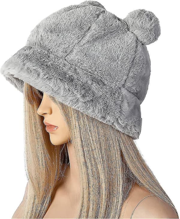 Vinter Fluffy Bøttehatt For Kvinner Menn. Varme Fuzzy Furry Bøttehatter