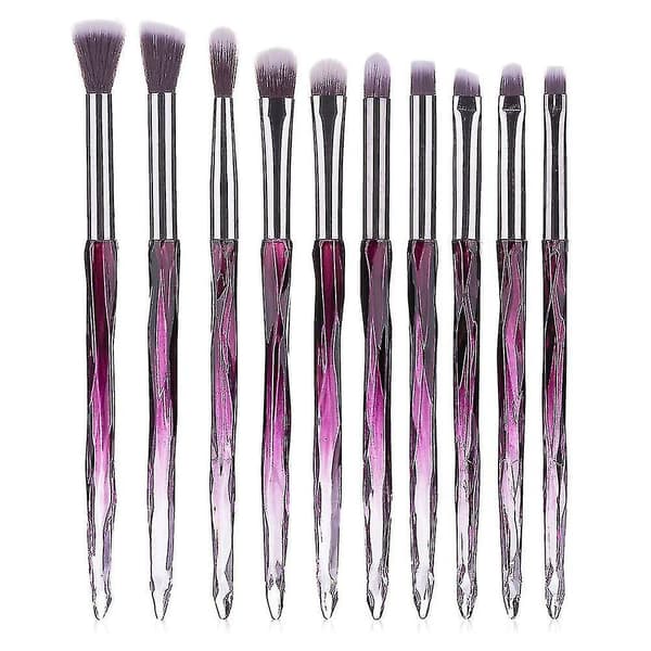 10 Pieces Purple Makeup Eye Brush Set,diamond Handle Eyeshadow Makeup Brushes,professional Cosmetics Eyebrow Lip Make Up Tools