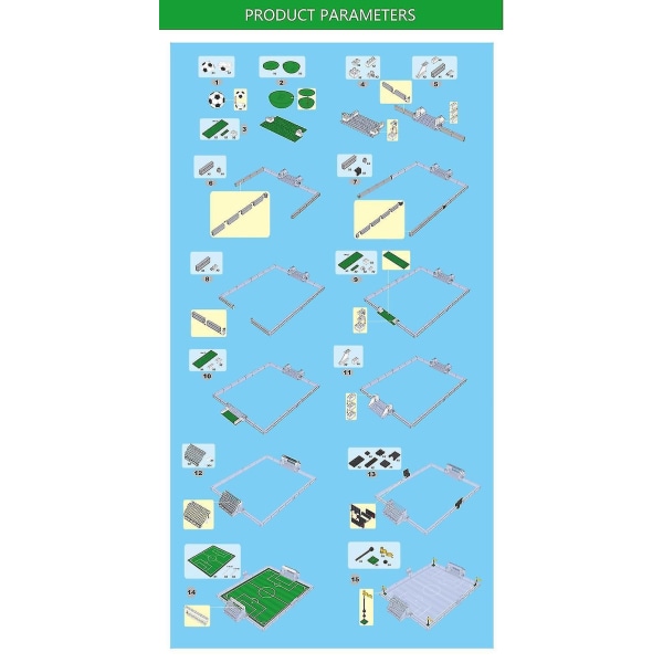 Ausini Soccer Field Building Blocks Toys For Boys Mini Figures Football Players Constructor City Model Creator Kids Sports Game