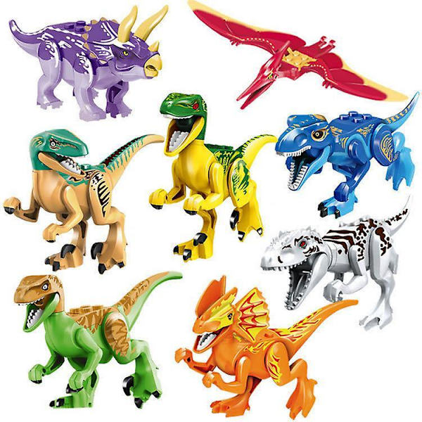 Jurassic Dinosaur Byggeklodser Samlelegetøj 8 stk