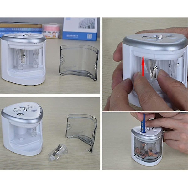 Pencil Sharpener Electric Pencil Sharpener With Dual Sharpener For Home Or Office Use grey