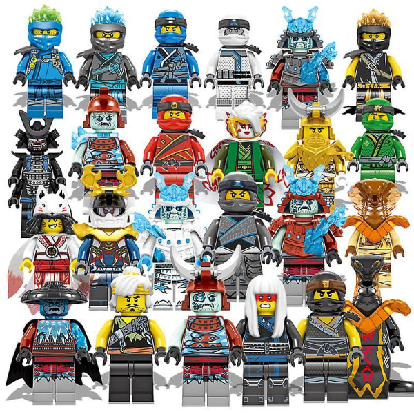 24 Pack Ninja Minifigures Set Action Figure Anime Shinobi Doll Kids Toys Birthday Party Gifts For Adults And Children Boys Girls