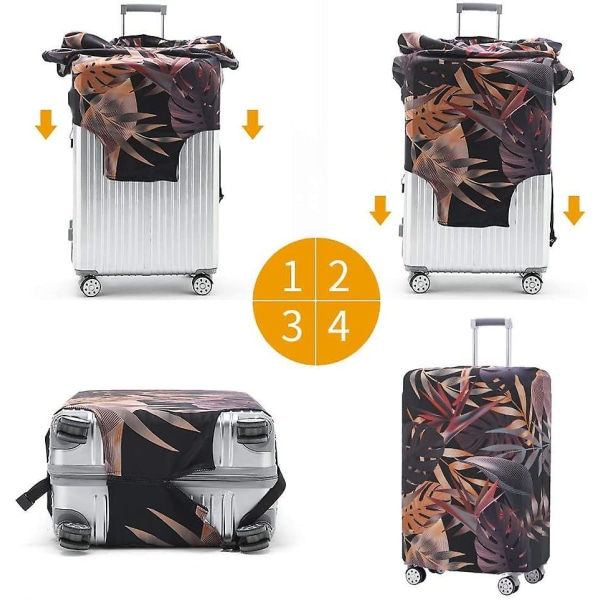 Luggage Cover Washable Suitcase Protector Anti-scratch Suitcase Cover Fits 18-32 Inch(autumn Leaves, S) COLOR1 M