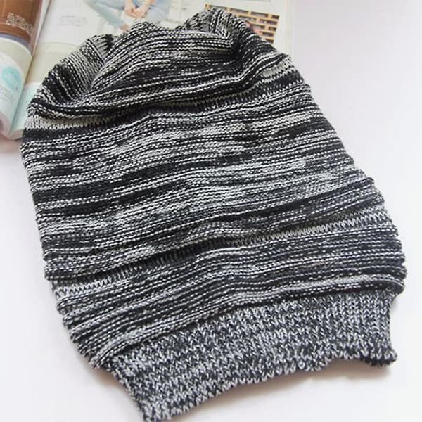 Unisex Ullen Vinter Baggy Oversized Slouch Beanie Luer Caps Black