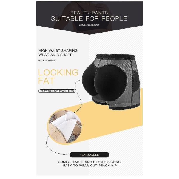Dame Butt Lift Trusser Body Shaper Bukser Hofteforstærker Trusse Butt Lift Undertøj Black XL