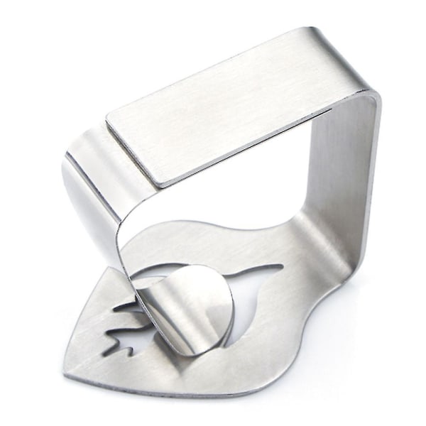 Bordklype i rustfritt stål, bladformet, holder for duk 1 PCS