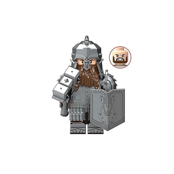 8pcs Medieval Series Dwarf Warrior Warrior Small Particle Building Block Minifigure