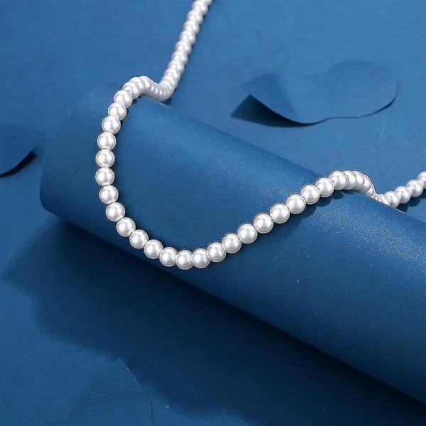 Pearl Necklace Simple Fashion Handmade Strand Bead Necklace 3 Size For Unisex 50cm
