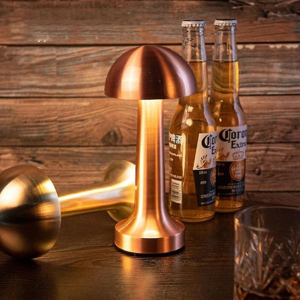Rechargeable Led Table Lamp Touch Sensor Desk Light Bedroom Restaurant Bar Decor Bronze Dumbbell