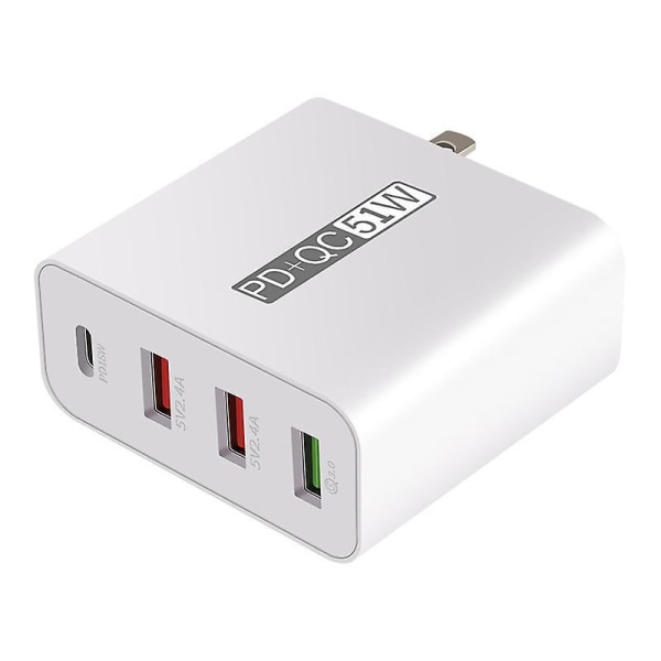 4 Ports Pd+qc3.0 Adapter Usb Output Portable Quick Charge 51w Adapter US Plug