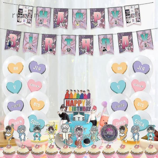 Balloner Bts Tema Festartikler Dekor Banner Kagepynt