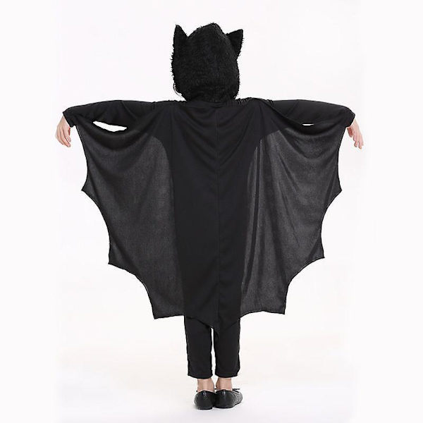 Halloween Cos Kostumer til Børn Vampyr Flagermus Heldragt + Handsker (110-150cm) 140