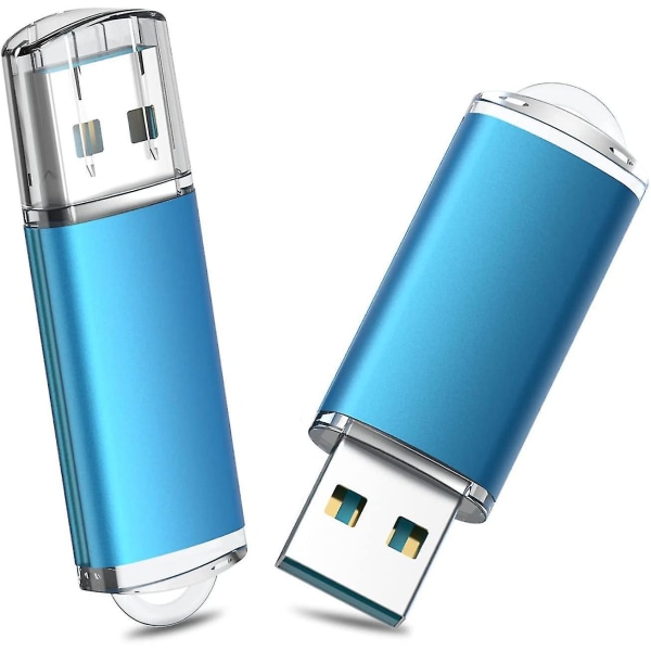 2 kpl 64 GB USB 3.0 -muistitikku, nopea 64 Gt:n muistitikku, hyppyasema, 64 Gt:n USB-asema, vetoketjuasema PC-tietokoneille, kannettaville tietokoneille, tableteille, televisioille, autostereoille (sininen