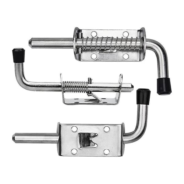 2pcs Garage Door Lock Latch Spring Latch Stainless Steel Spring Bolts Latches Security Barrel Bolt Latch Cabinet Hinges Hardware