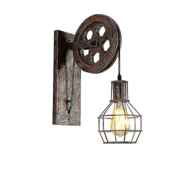 Retro Wall Lamp Industrial Wall Lamp Shade Wrought Iron Adjustable Wall Lamp Led (rust Color)