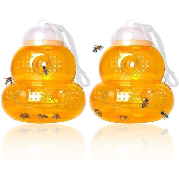 2 Pack Wasp Traps Hornet, Yellow Jacket Wasp Repellent, Bee Trap Wasps, Outdoor Wasp Traps, Effective And Reusable, Safe And Natural, No Bottom Seam