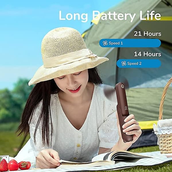 3 In 1portable Usb Rechargeable Handheld Mini Fan Brown