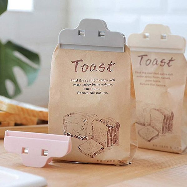 Multifunktionel Køkken Snack Forseglingsclips Plast Kraftig Madposeclips grey