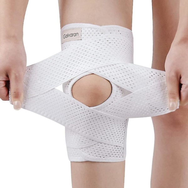 Galvaran Knee Brace With Side Stabilizers For Meniscal Tear Knee Pain Acl Mcl Arthritis Injuries Recovery, Breathable Adjustable Knee Support-white 2XL