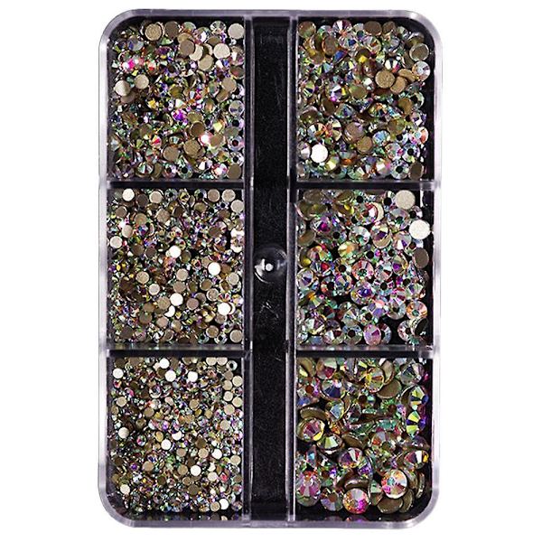 Blandede Størrelser Flatback Rhinestones, Ikke Hotfix Runde Krystal Ædelstene Glas Sten Perler Til Ansigts Neglekunst Tøj Sko Tasker Bling Udsmykninger