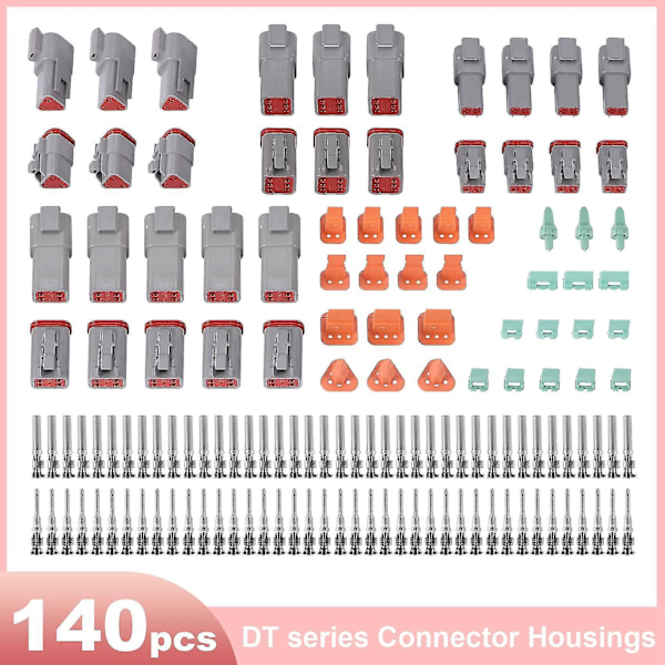 140pcs Deutsch Dt Series Waterproof Wire Connector Kit With Pins Box