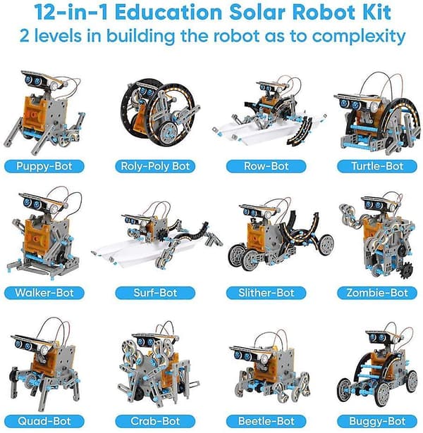 Solar Power Robots Creation Toy 12-in-1 Stem Educational Experiment Diy Robotics Kit Science Toy