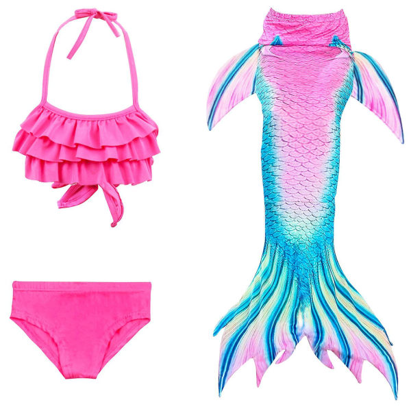 Kids Girls Mermaid Tail Bikini Set Swimwear Swimsuit Swimming Costum Color 7 140
