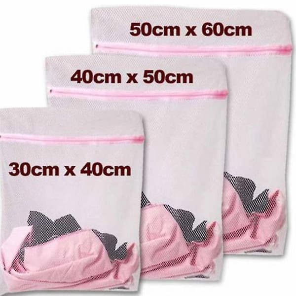3pcs Set Clothes Wash Mesh Net Bag Pouch Basket For Washing Machine Laundry Bra Aid