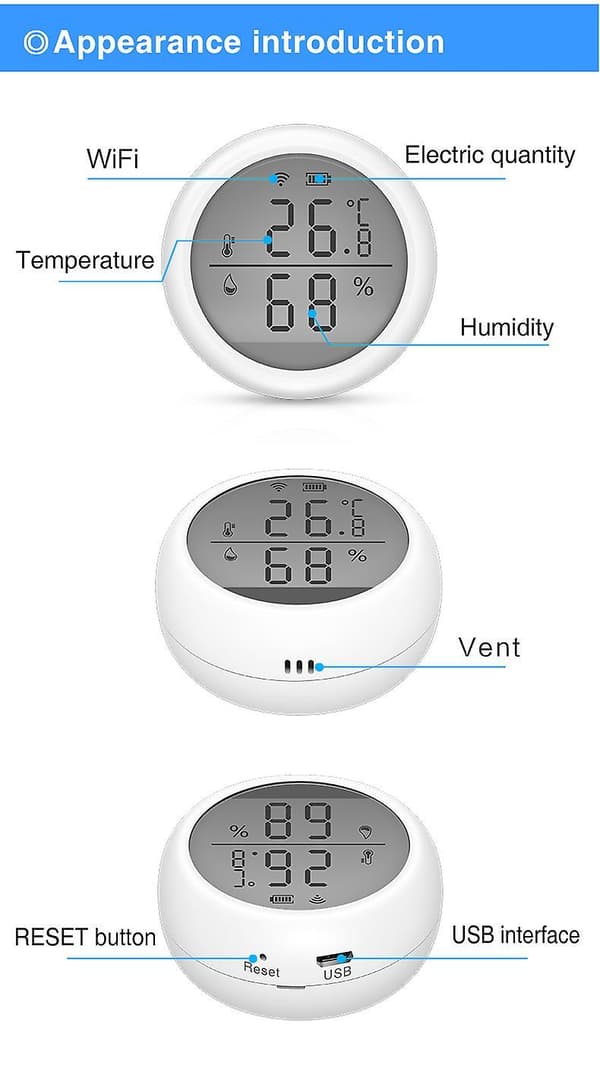 Tuya Wifi Temperature And Humidity Sensor
