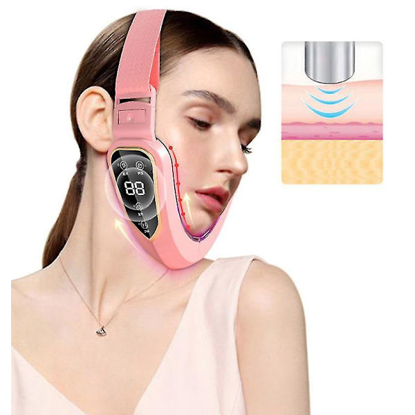 Facial Lifting Device Led Photon Therapy Face Slimming Massager V-shaped Machine Pink