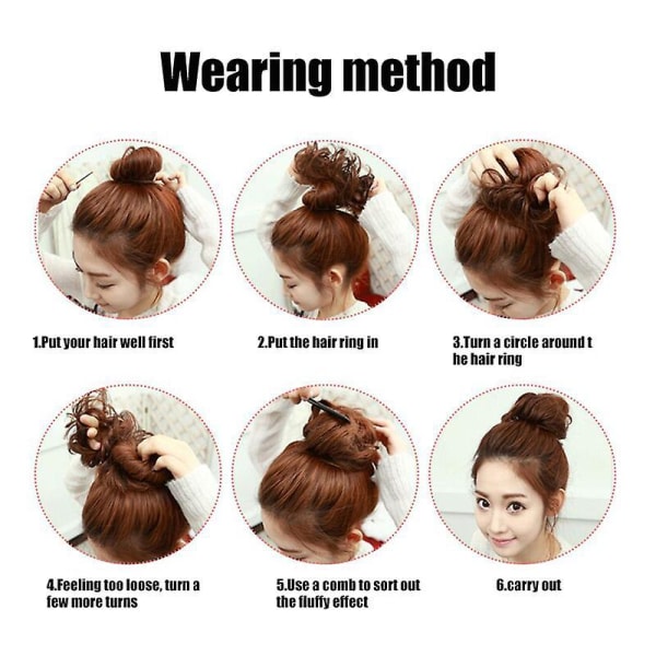 Easy To Wear Stylish Hair Scrunchies Naturally Messy Curly Bun Hair Extension 7