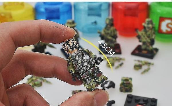 6 stk. Militære Byggeklodser Falcon Commando Minifigur Samlelegetøj