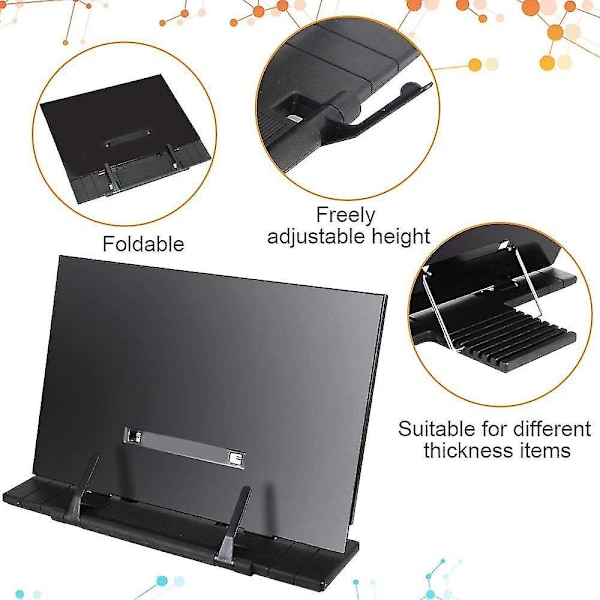Book Stand Adjustable Reading Stand Metal Book Stand Cookbook Holder Black Metal