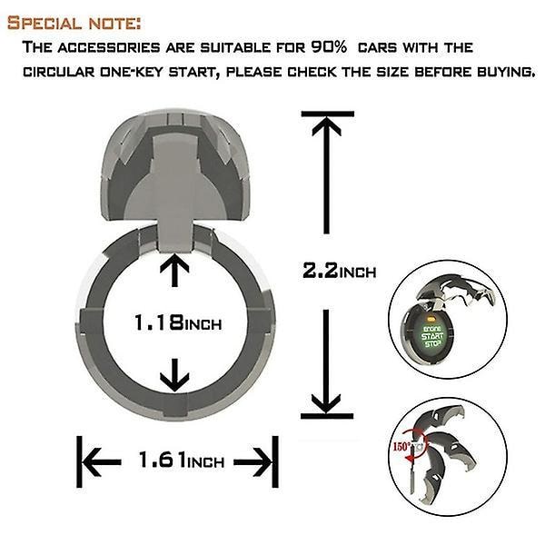 3d Car Engine Ignition Start Stop Push Button Switch Replacement Start Stop Trim Protection Ring Cover Auto Decorative Accessories Matte Silver