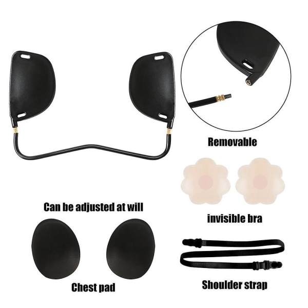 Push Up Frontless Rintaliivipaketti Syvä U-aukko Rintaliivipaketti Piilotettu Rintaliivi Ihonvärinen BLACK W