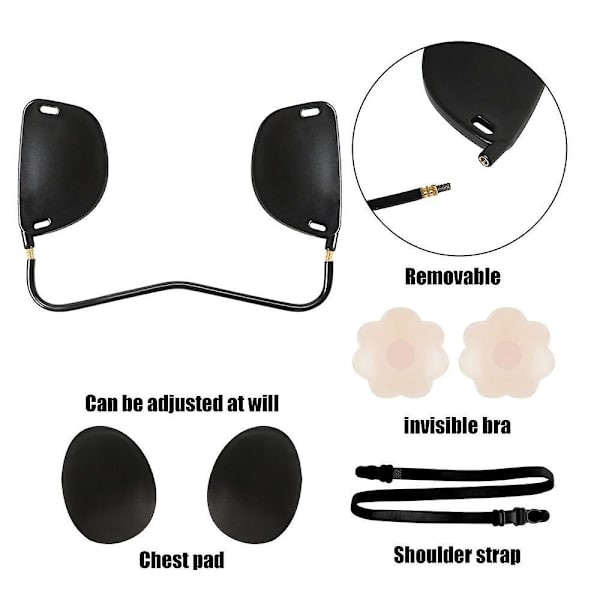 Push Up Frontløs BH Kit Dyb Udskæring BH Kit BH Skjult BH Hudfarvet BLACK W
