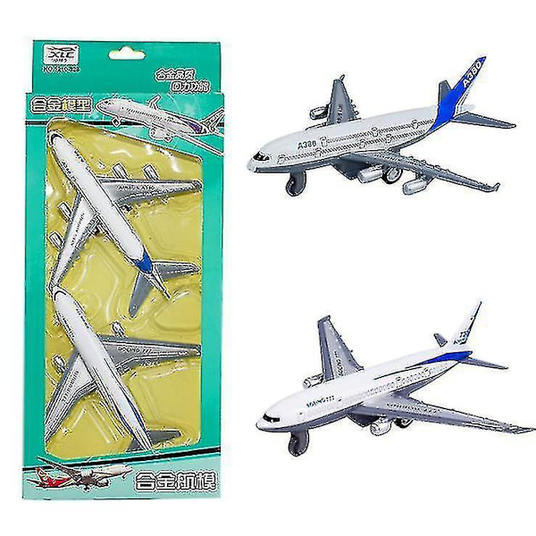 2 Children's Simulation Pull Back Alloy Airplane Toy Boeing 777 Passenger Plane Model Airplane