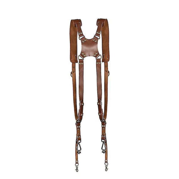 Camera Strap Accessories For Two-cameras  Dual Shoulder Leather Harness  Multi Camera Gear For Dslr/slr Strap Dual Camera Strap Holder Holster