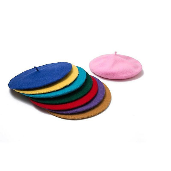 Fransk beret i flere farger, søt, varm, vår, høst Beige