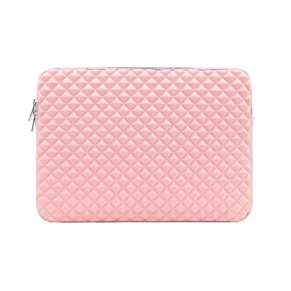 Laptop Sleeve Diamond Foam Watershock Resistant Protective Computer Case Cover Carrying Bag Pink 15.6inch