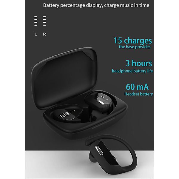 Aidot langattomat nappikuulokkeet Bluetooth-kuulokkeet latauskotelolla vedenpitävät urheilukuulokkeet korvan sisään