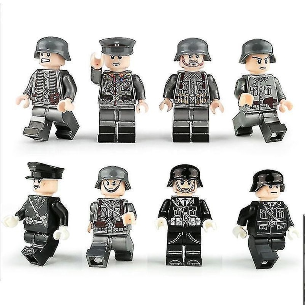 8pcs Military Building Blocks Minifigure 2 Station German Officers And Soldiers Building Blocks Toy