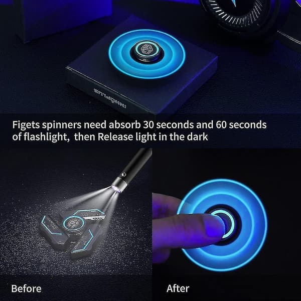 Fidget Spinnere Metal Finger Hånd Spinner Legetøj Med Lysende Lys style 1