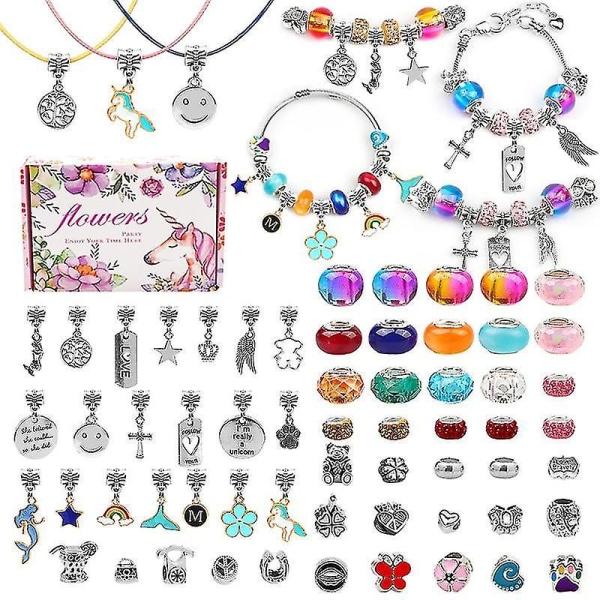 66pcs Advent Calendar 2022 For Girls Christmas Countdown Calendar Diy Charm Bracelet Making Kit Xmas Gifts Box For Kids Gir a