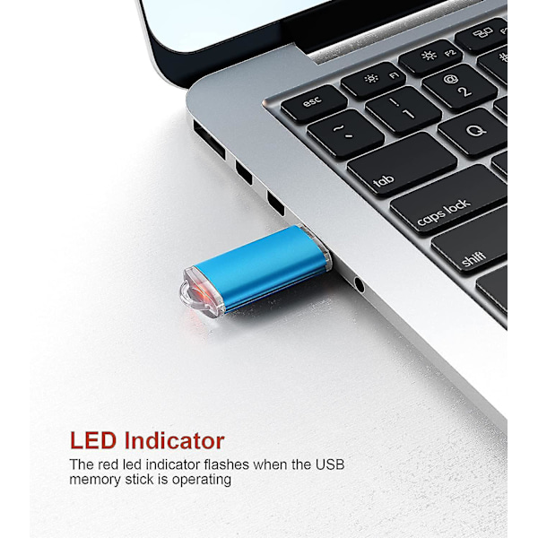2 kpl 64 GB USB 3.0 -muistitikku, nopea 64 Gt:n muistitikku, hyppyasema, 64 Gt:n USB-asema, vetoketjuasema PC-tietokoneille, kannettaville tietokoneille, tableteille, televisioille, autostereoille (sininen