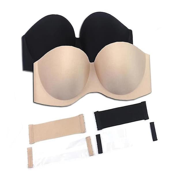 Strapless Bra Push Up Sponge Brassiere With Chargeable Back Strap Non-trace For Gray Naturally