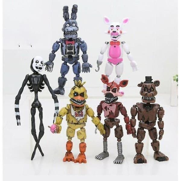 6 stk. Five Nights At Freddy's Mini Figurer Spill Leke